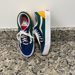 Old Skool shoe Vans Yacht Club Color, blue/green/yellow. Women’s 7, Men’s 5.5